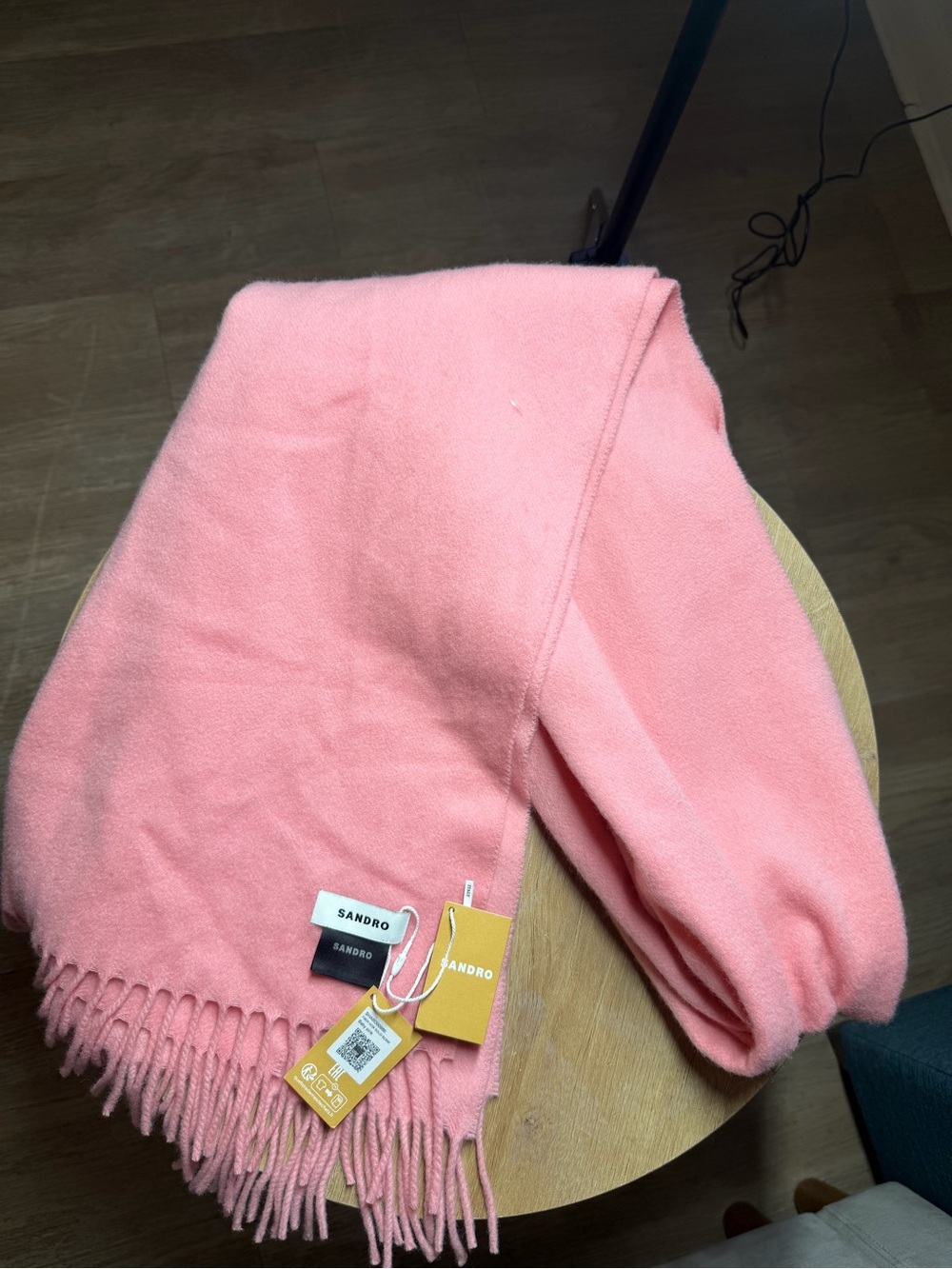 Sandro Baby Pink Wool & Cashmere Scarf – New With Tags